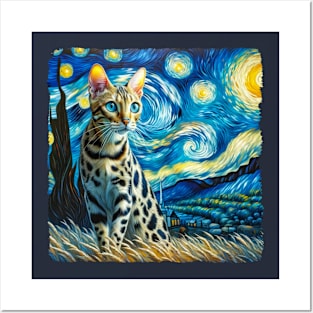 Ocicats Starry Night Inspired - Artistic Cat Posters and Art